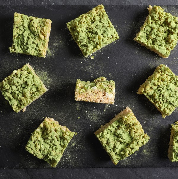 Matcha tea marshmallow crispy treats