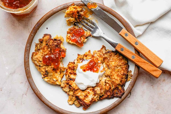 Matzo brei pancakes