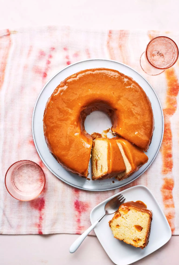 McLeod farms' fresh peach pound cake