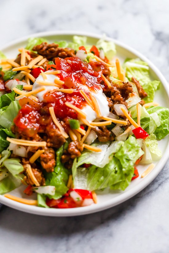 Meal prep taco salad