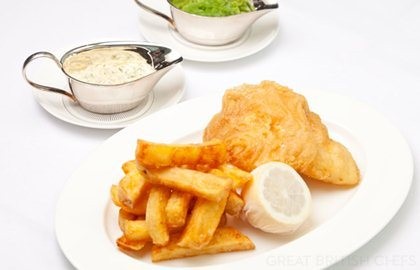 Meantime wheat beer battered fish and chips