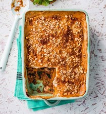 Meat-free lasagne with butternut squash and hazelnuts