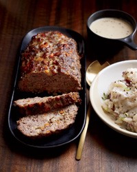 Meat loaf with creamy onion gravy