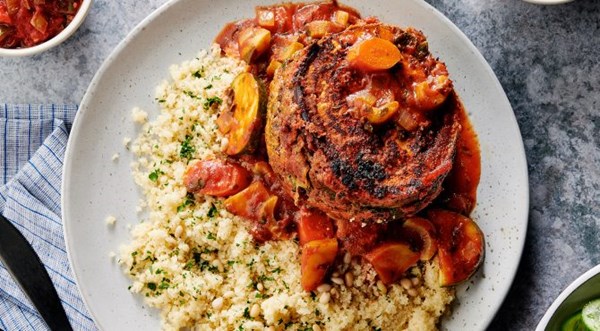 Meat-stuffed vegetables with salads and sides (Mafrum and salatim) [Brad Mahlof]