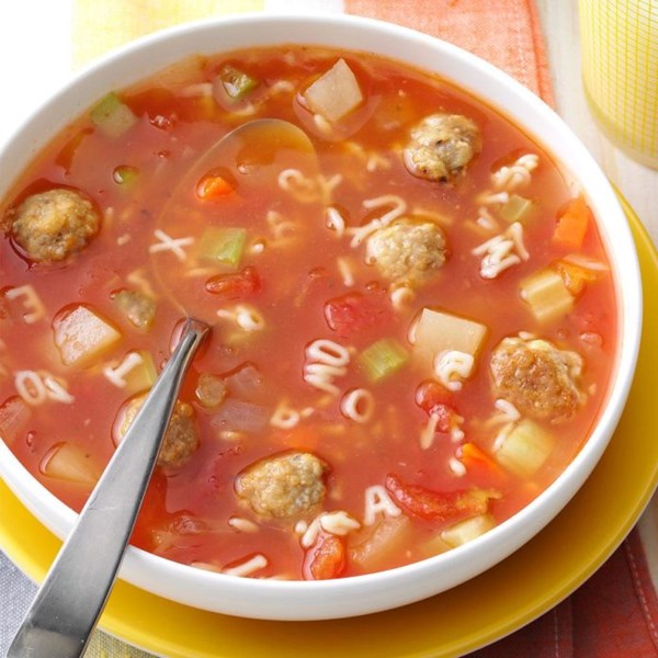 Meatball alphabet soup
