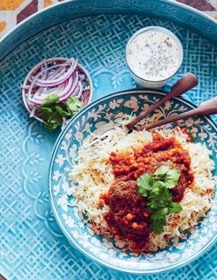 Meatball curry with rice (Kofta challaw)