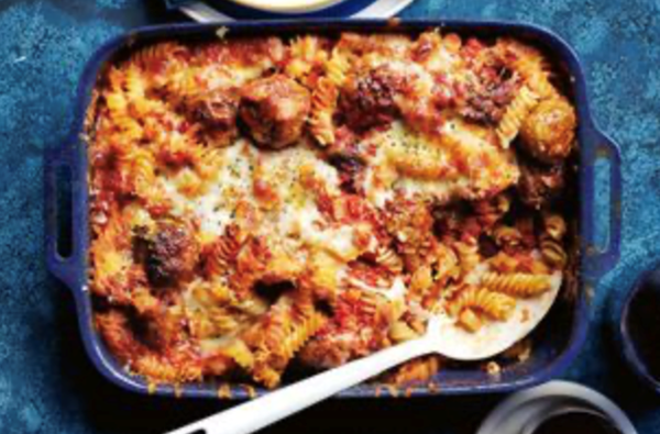 Meatball fusilli bake