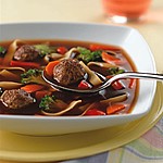 Meatball noodle soup