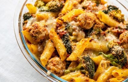 Meatball pasta bake