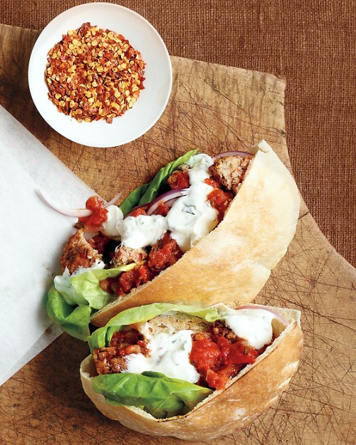 Meatball pita sandwiches