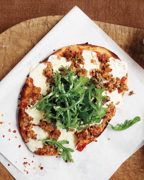 Meatball pizzas