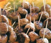 Meatballs with black pepper, serrano, and hot sauce