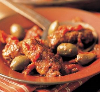 Meatballs with cumin and cracked green olives