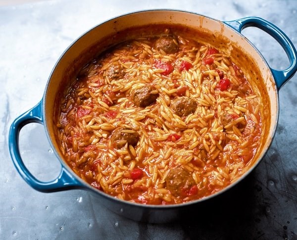 Meatballs with orzo