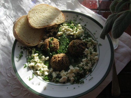 Meatless Mondays "meatball" soup
