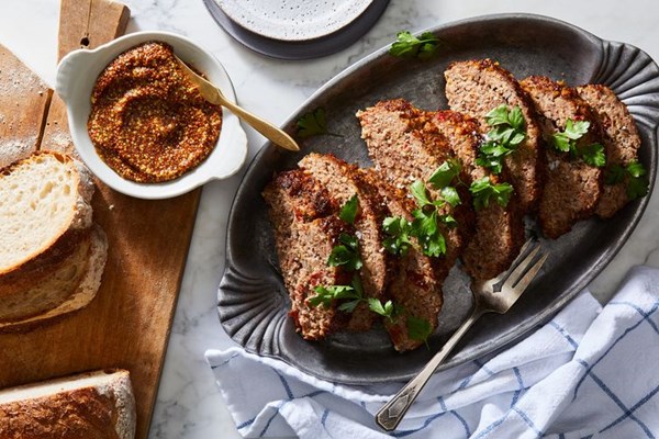 Meatloaf with brown sugar & mustard glaze 