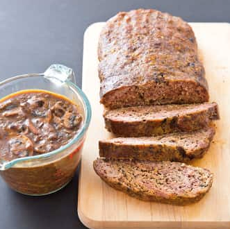 Meatloaf with mushroom gravy
