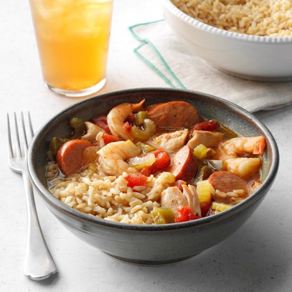 Meaty slow-cooked jambalaya