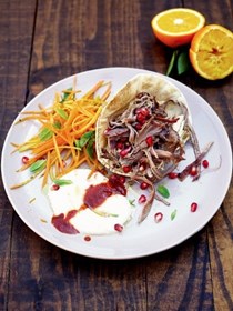 Mechoui lamb with carrot & orange salad