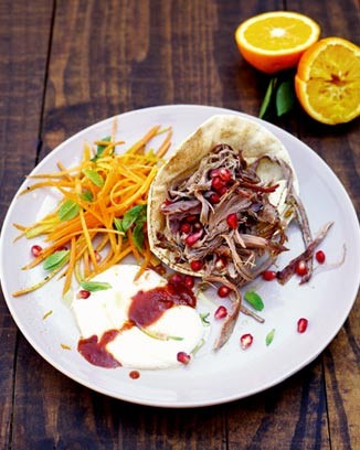 Mechoui lamb with carrot and orange salad