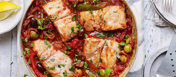 Mediterranean baked hake