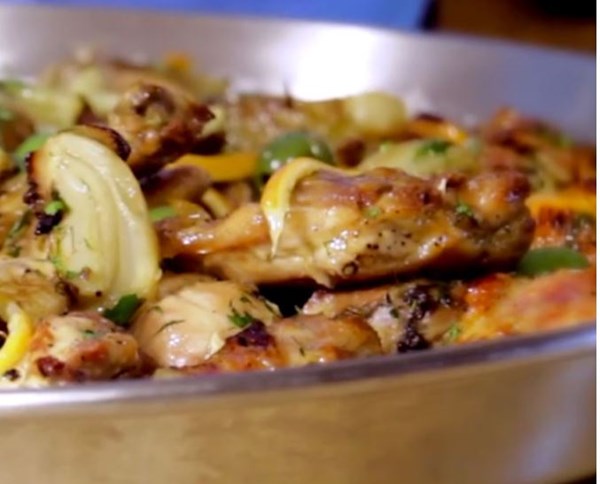 Mediterranean braised chicken with Meyer lemon and fennel