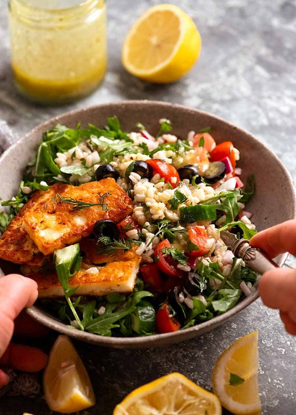 Mediterranean brown rice salad