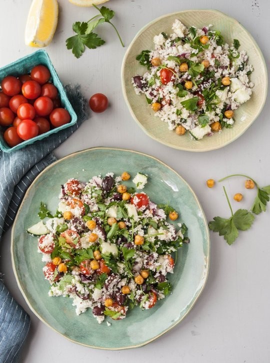 Mediterranean cauliflower couscous salad