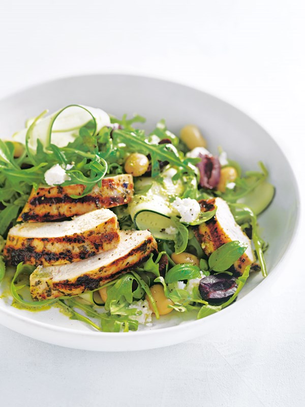 Mediterranean chicken and goat's cheese salad