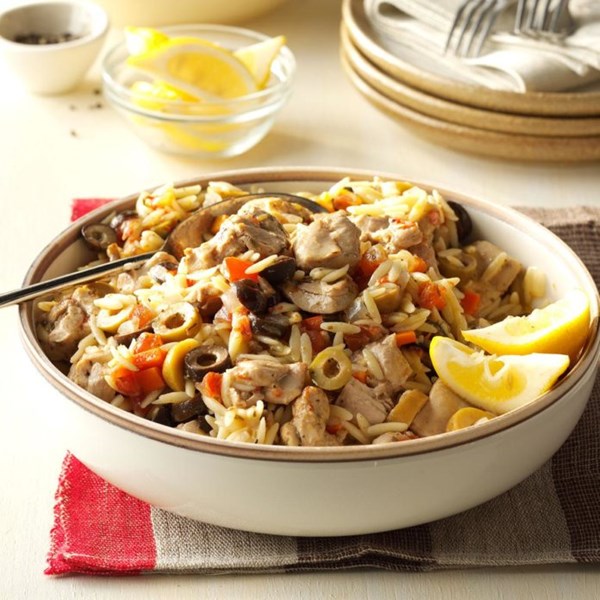 Mediterranean chicken orzo
