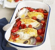 Mediterranean chicken traybake