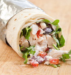 Mediterranean chicken wraps