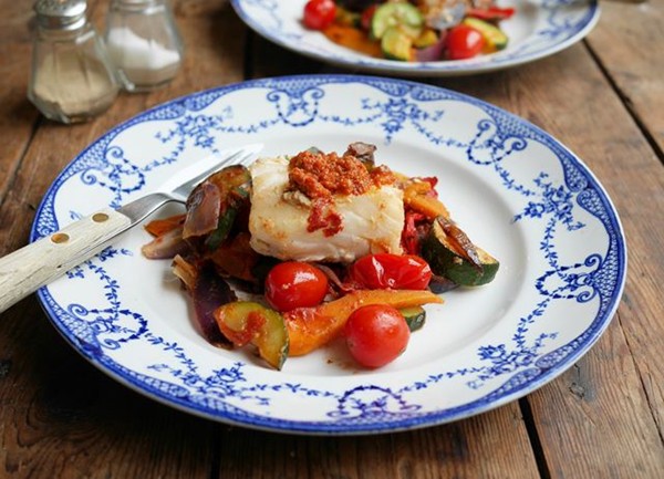 Mediterranean cod with vegetables