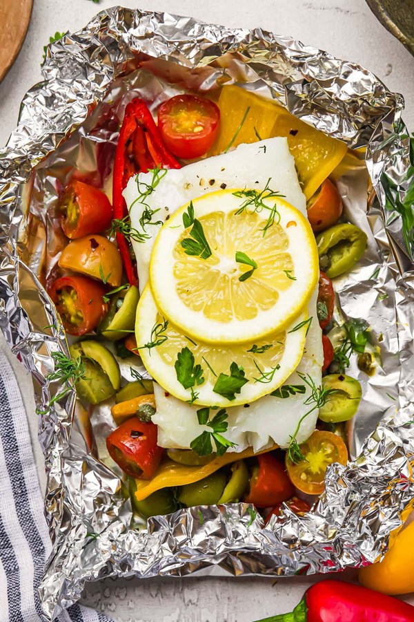 Mediterranean fish foil packets