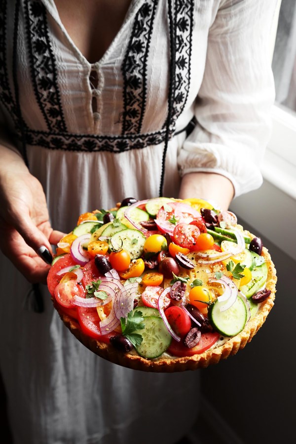 Mediterranean fresh tomato tart
