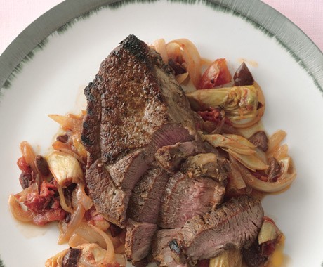 Mediterranean grilled lamb steaks
