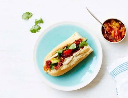 Mediterranean hummus baguette