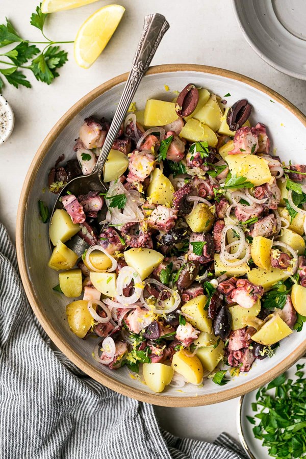 Mediterranean octopus salad