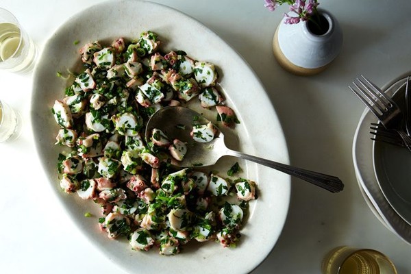 Mediterranean octopus salad