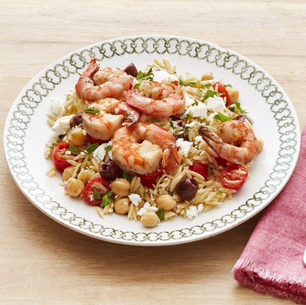 Mediterranean orzo with shrimp