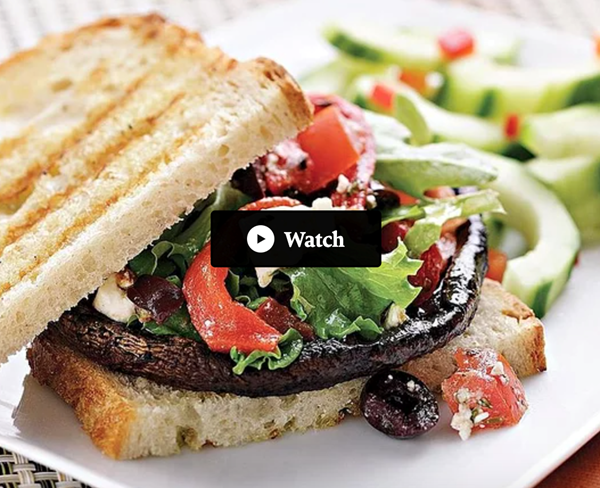 Mediterranean portobello burger