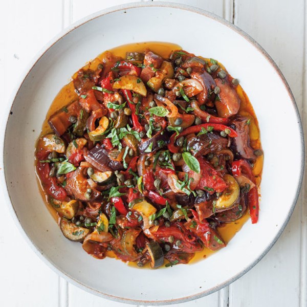 Mediterranean ratatouille with Parmesan polenta