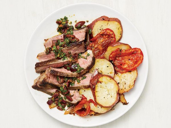 Mediterranean steak and potatoes