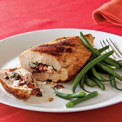 Mediterranean stuffed chicken breasts
