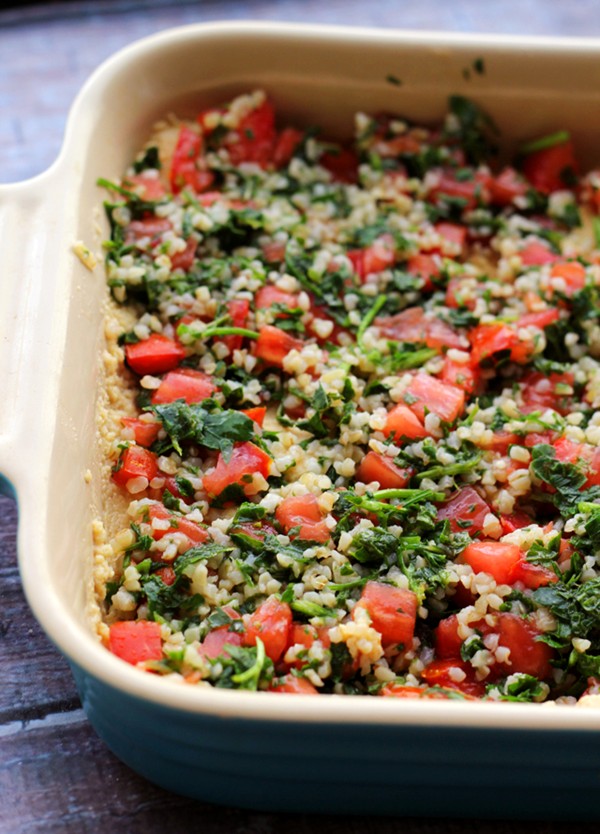 Mediterranean tabbouleh hummus dip