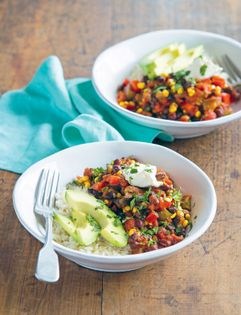 Mediterranean vegetable and black bean chilli