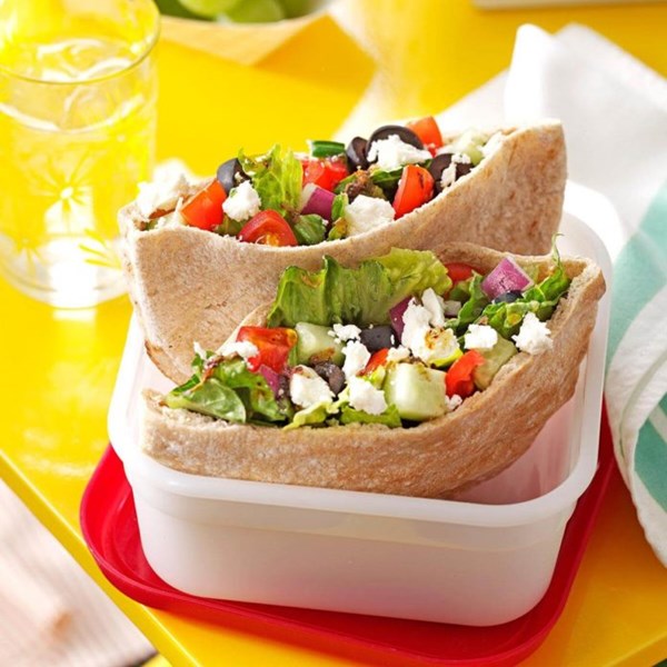 Mediterranean vegetable pitas