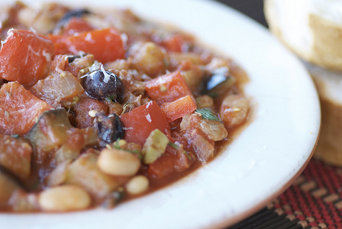 Mediterranean vegetable stew with olives