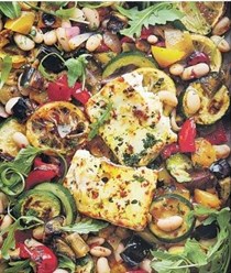 Mediterranean vegetables & Greek cheese with beans