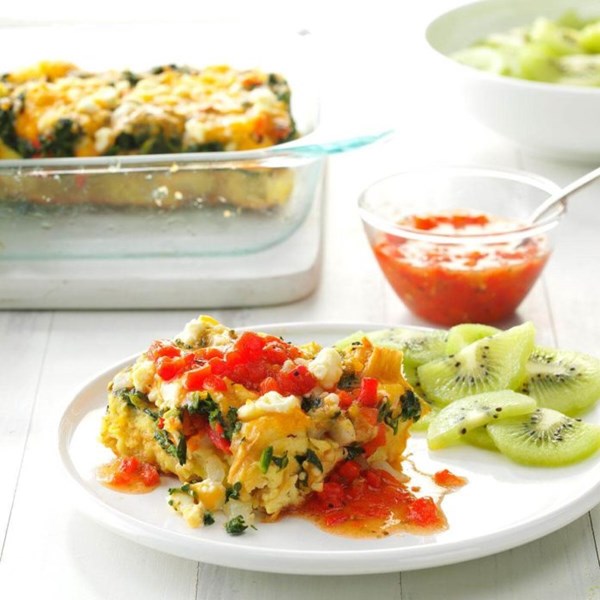 Mediterranean veggie brunch puff